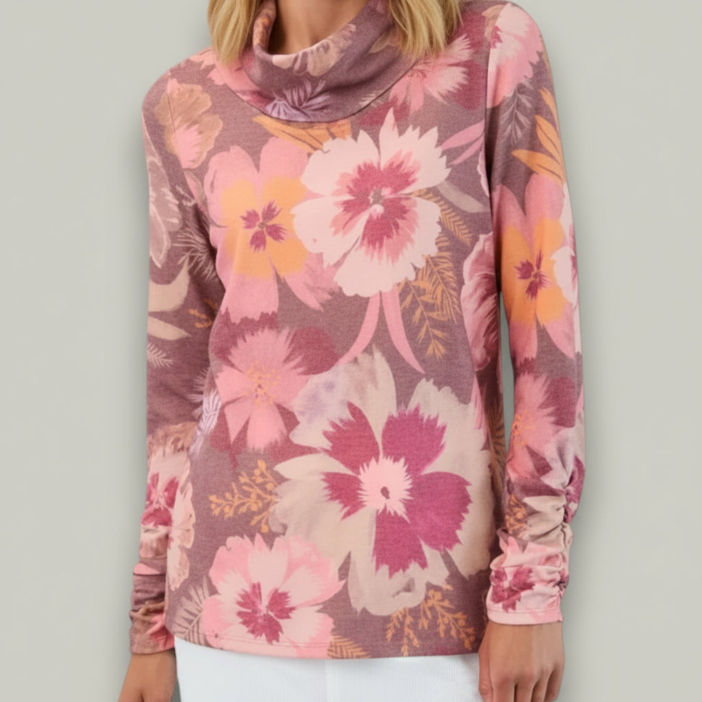 FDJ - Soft Floral Cowl Neck Sweater