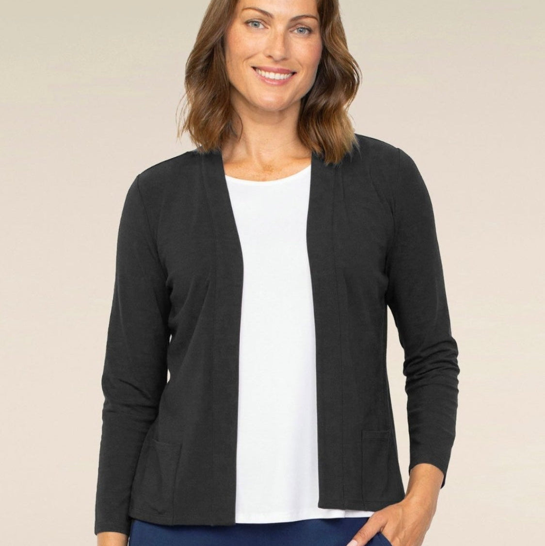 Habitat - Open Front Cardigan With Pleated Back