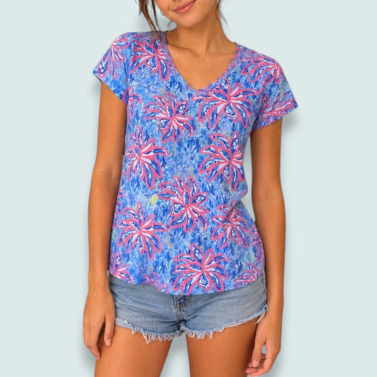 Tango Mango - Island Bloom V-Neck Top
