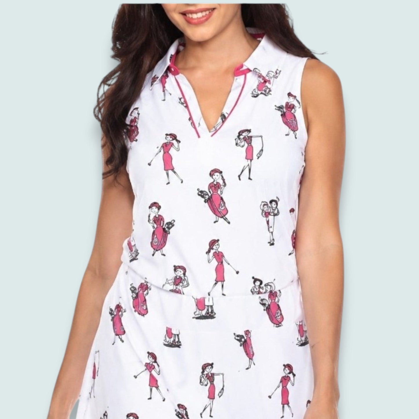 Tango Mango - Pink Fairway Sleeveless Performance Top