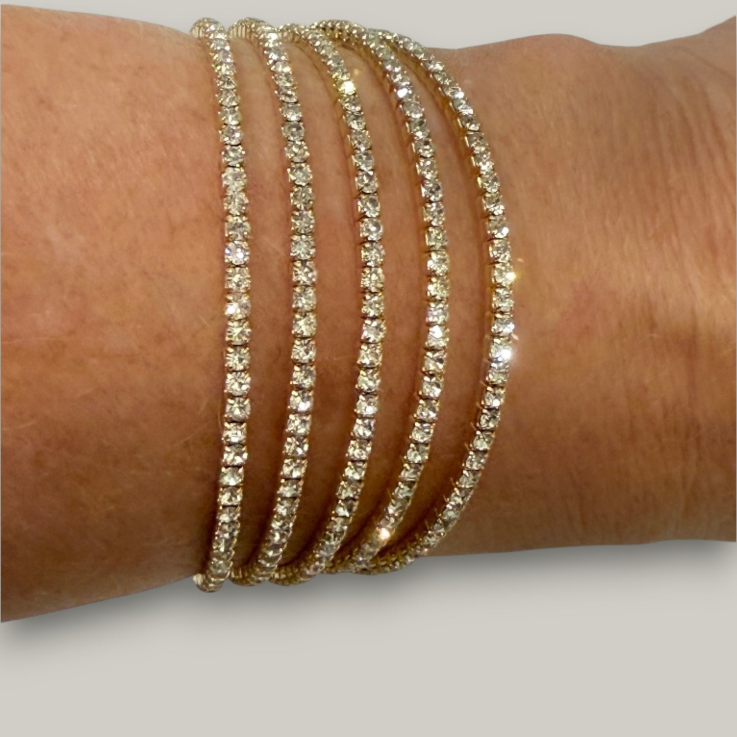 EL-KA - Five Row Crystal Cuff Bracelet