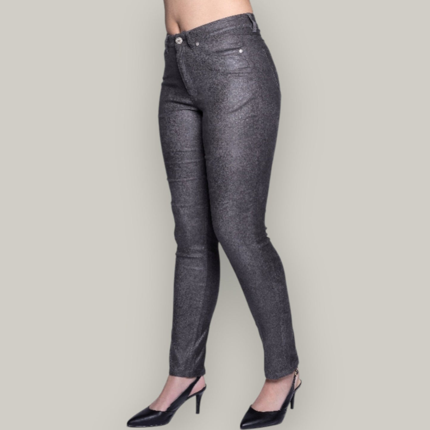 Carreli - Crackle Effect Slim Pants