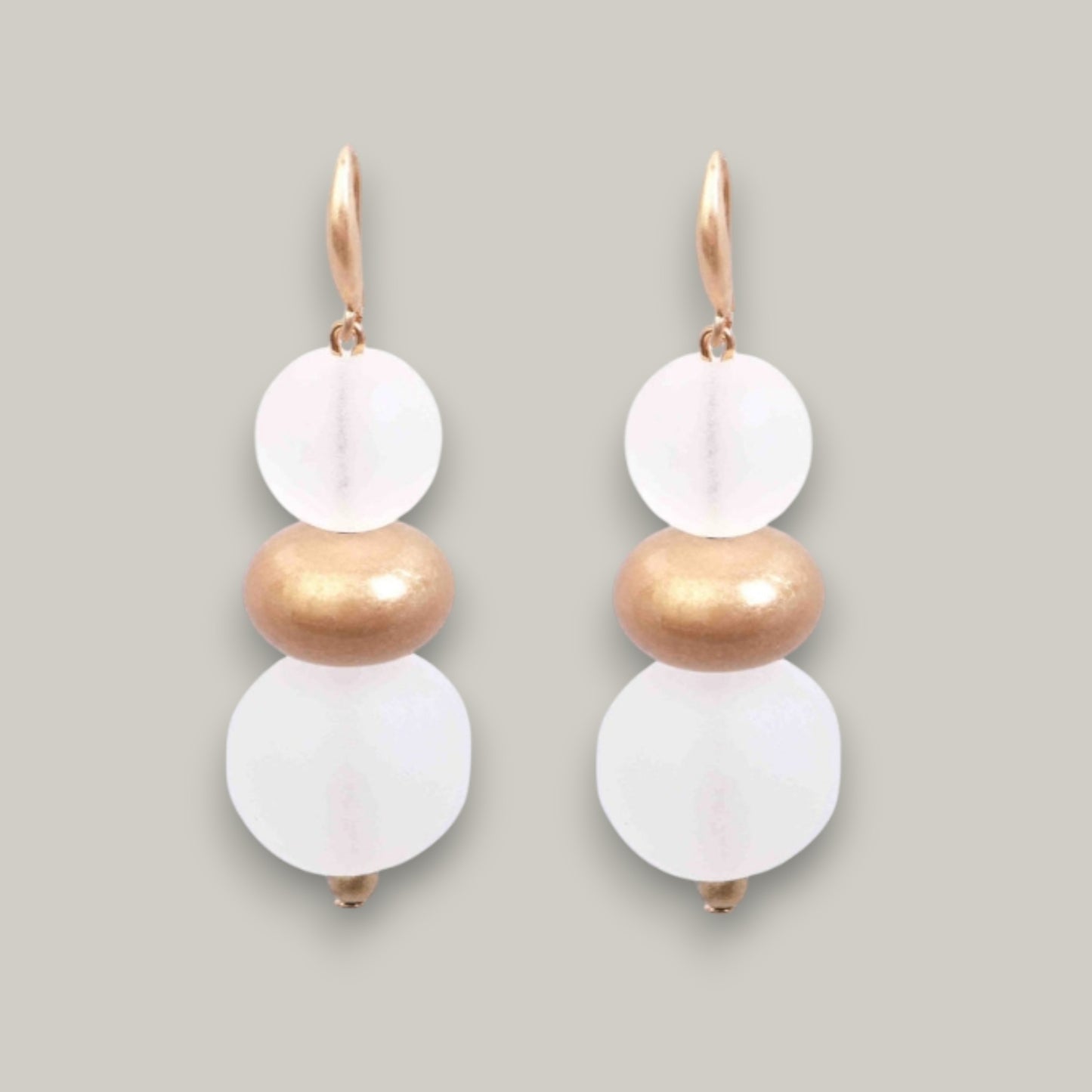 Merx - Frosted Sphere Drop Earrings