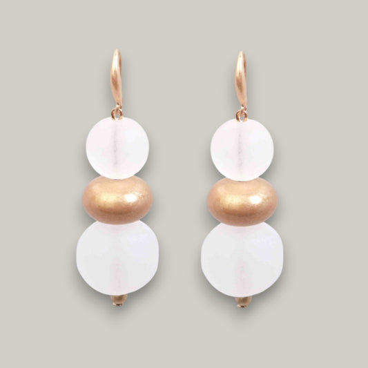 Merx - Frosted Sphere Drop Earrings