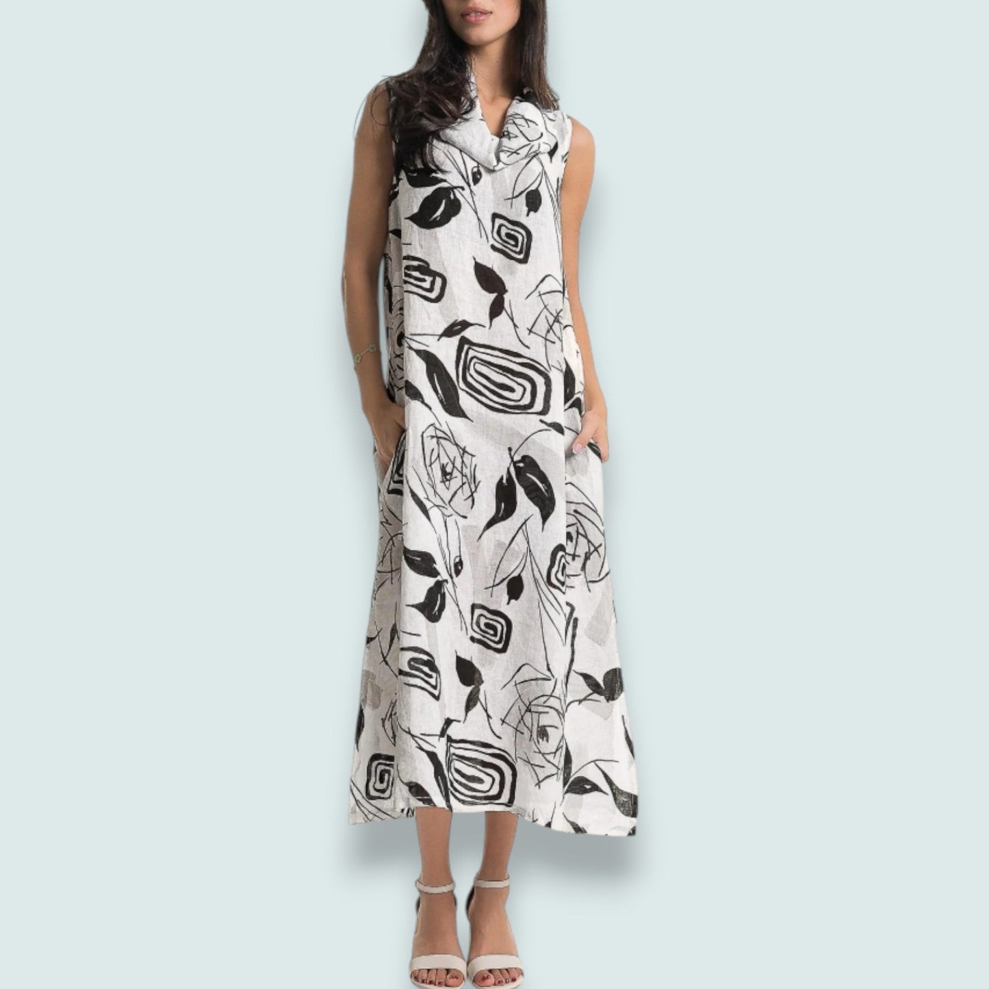 Linen O - Modern Art Linen Dress