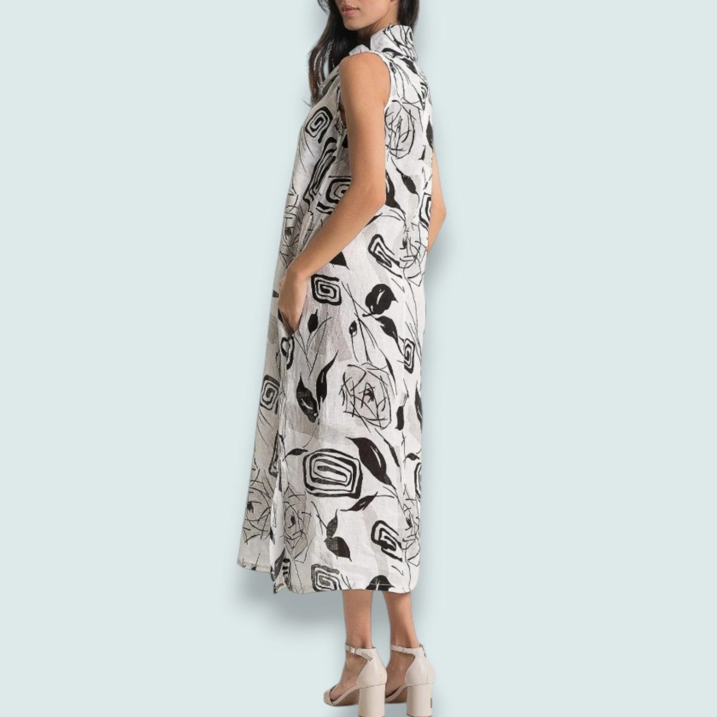 Linen O - Modern Art Linen Dress