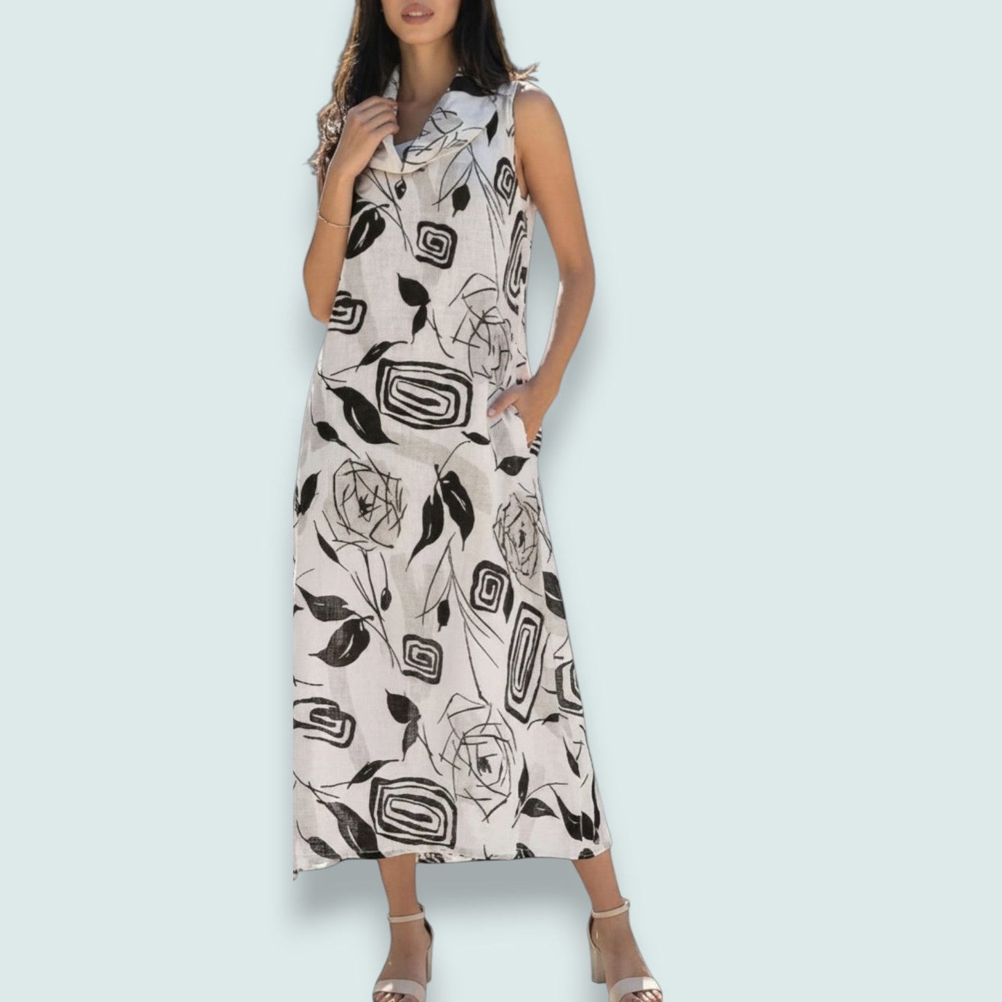 Linen O - Modern Art Linen Dress