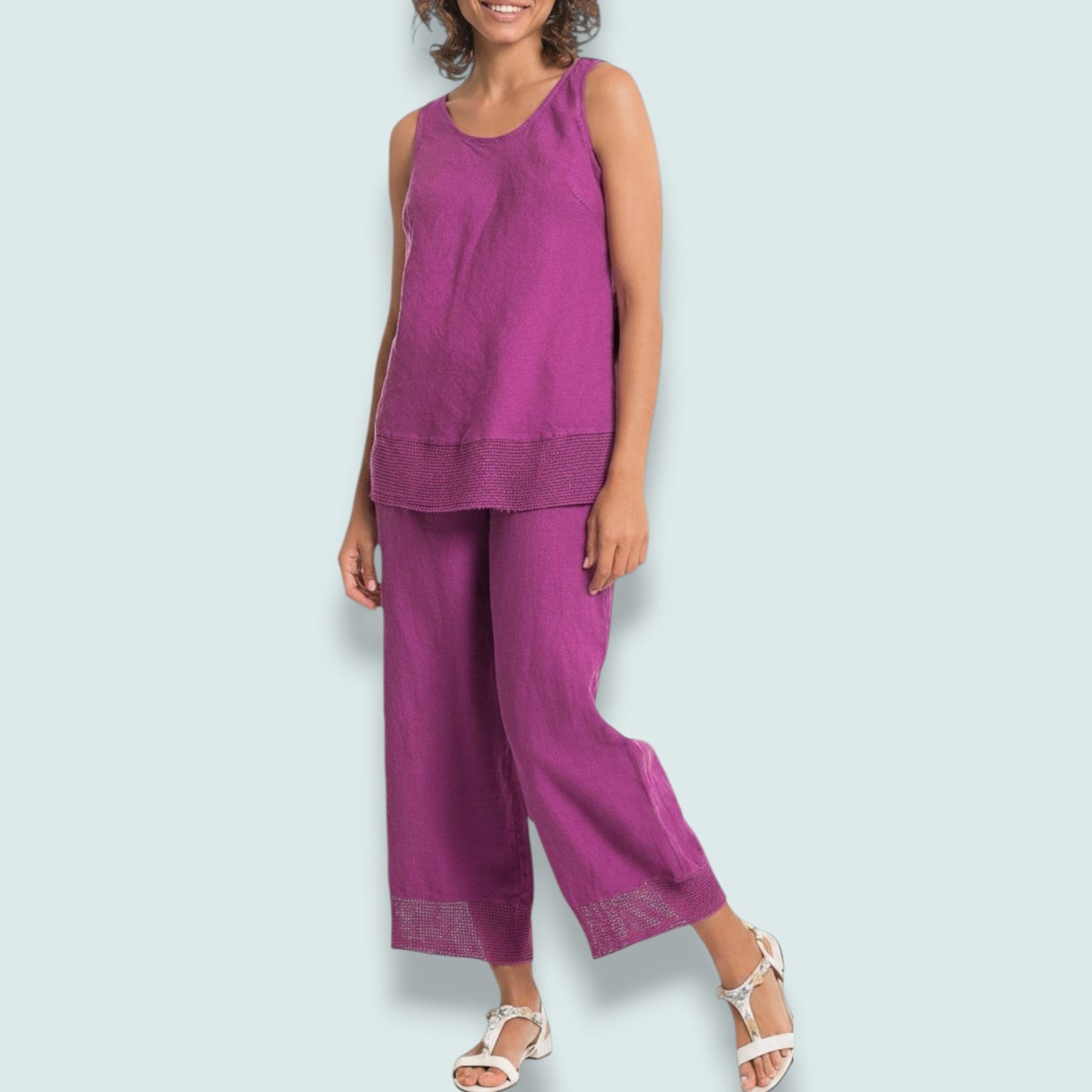 Linen Luv - Orchid Linen Wide-Leg Pants
