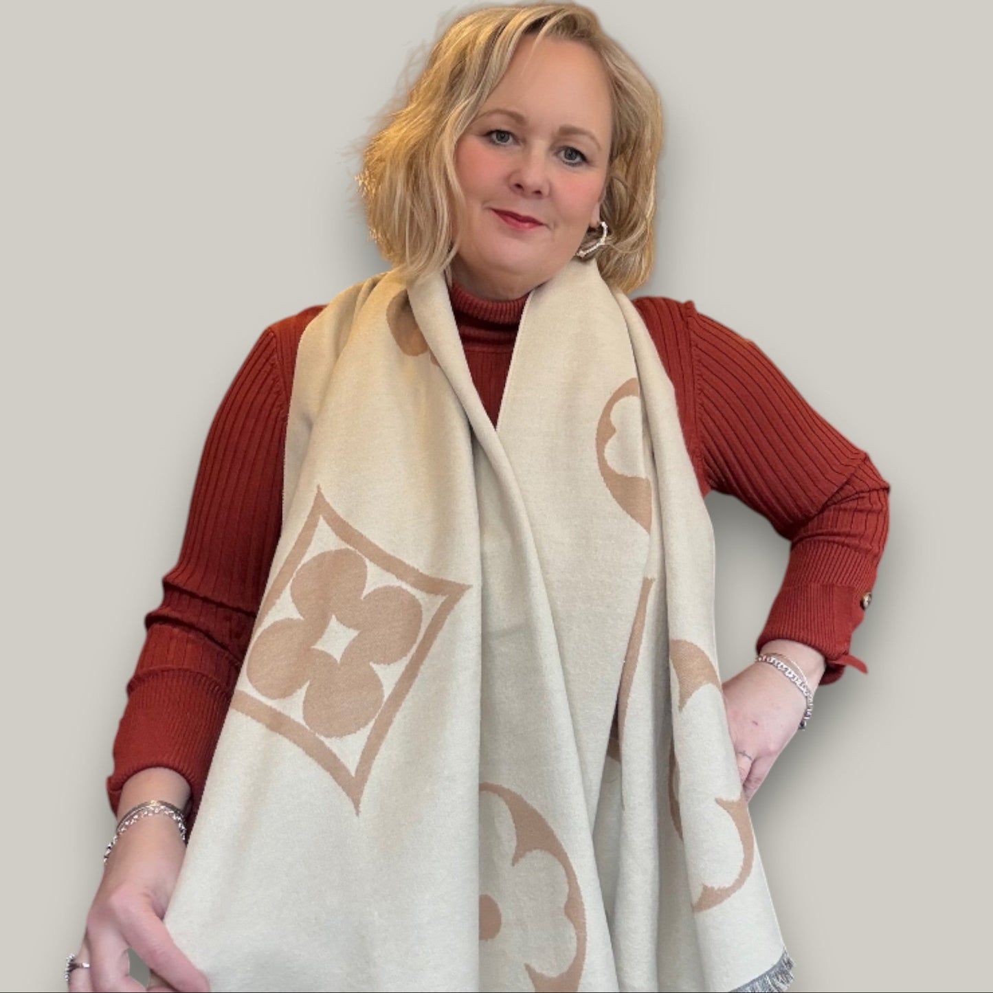 Alina - Modern Bloom Reversible Scarf