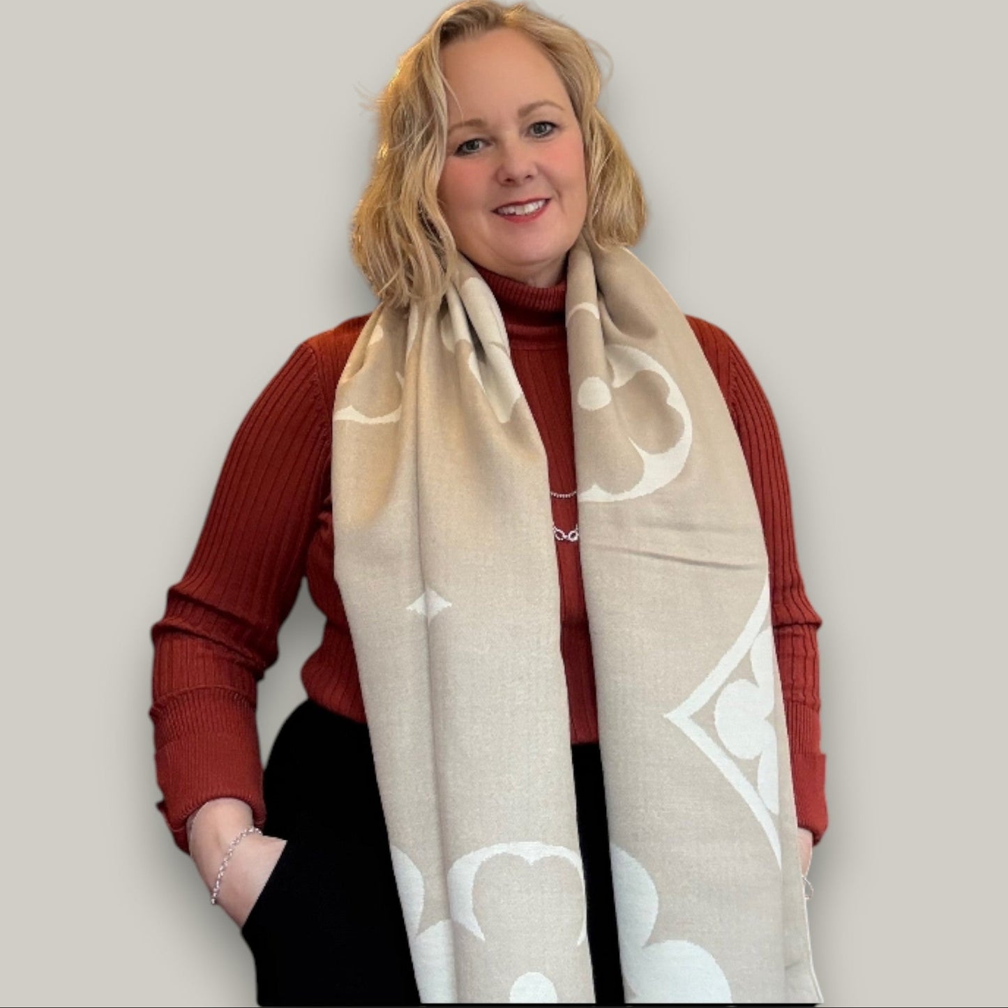 Alina - Modern Bloom Reversible Scarf