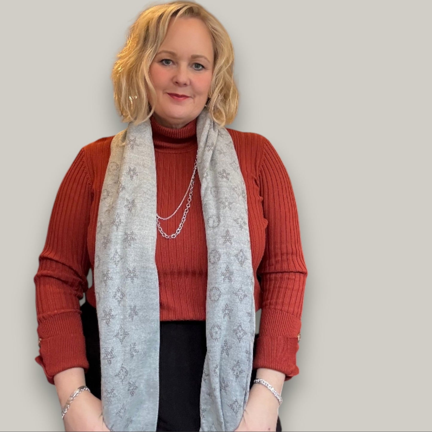 Alina - Modern Bloom Reversible Scarf