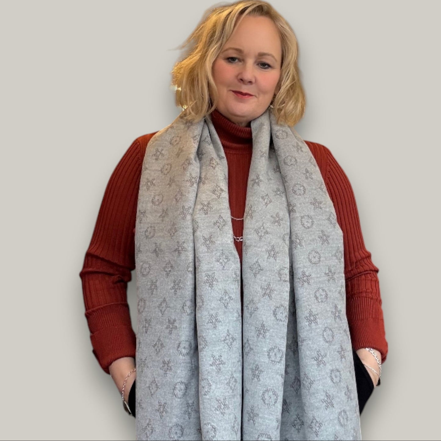 Alina - Modern Bloom Reversible Scarf