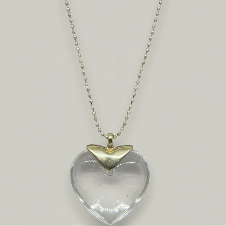 Merx - Crystal Heart Necklace