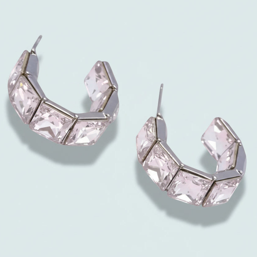 Audrey's - Luxe Square-Cut Crystal Stud Earrings