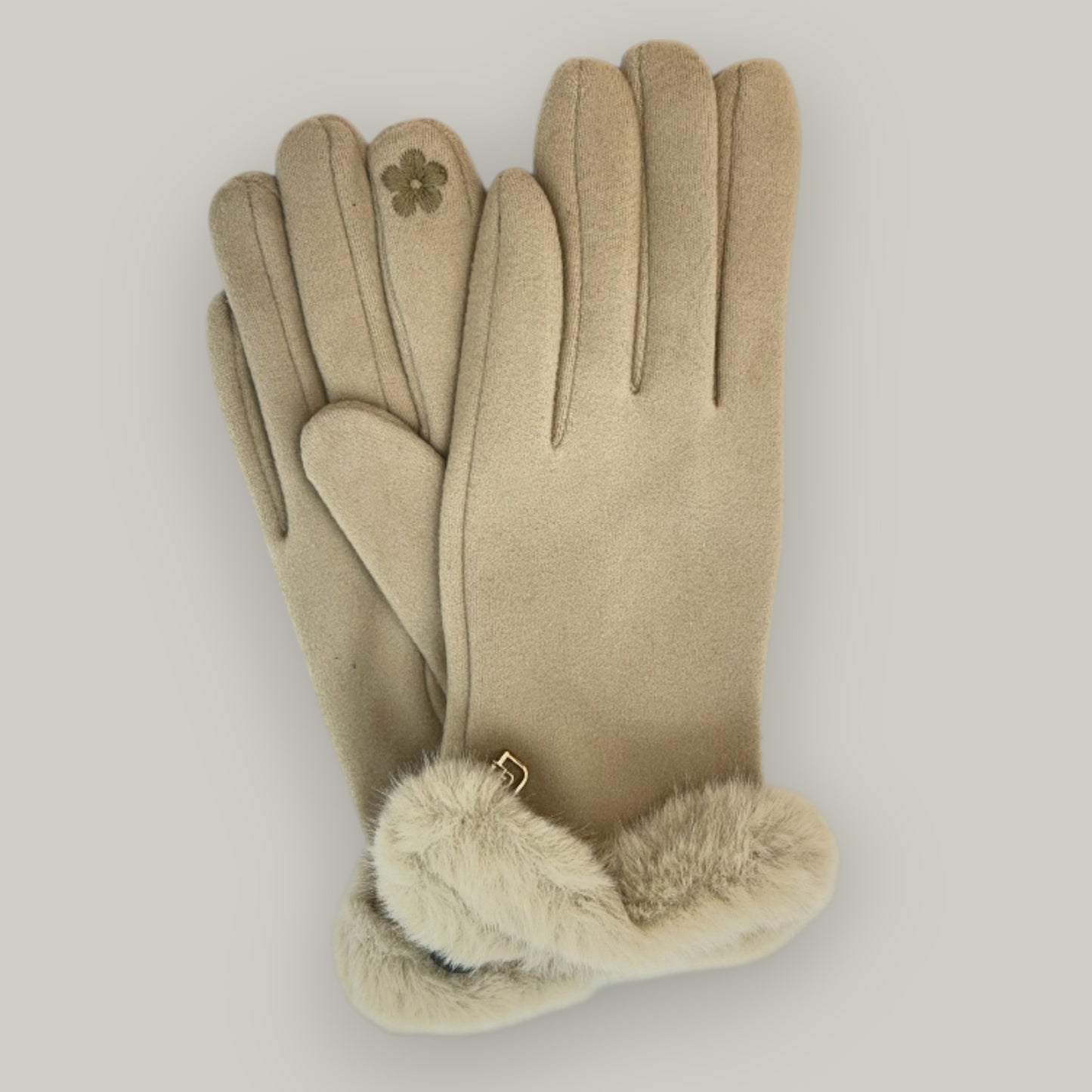 Audrey's - Chic Winter Fur-Trim Gloves