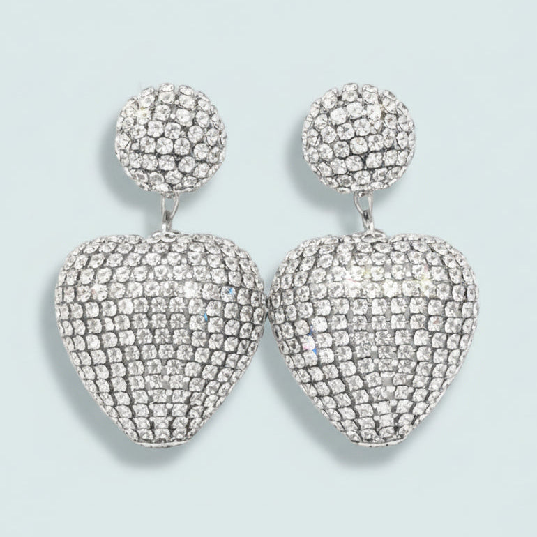 Audrey's - Luminous Heart Crystal Drop Earrings