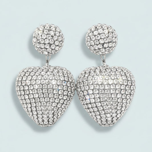 Audrey's - Luminous Heart Crystal Drop Earrings