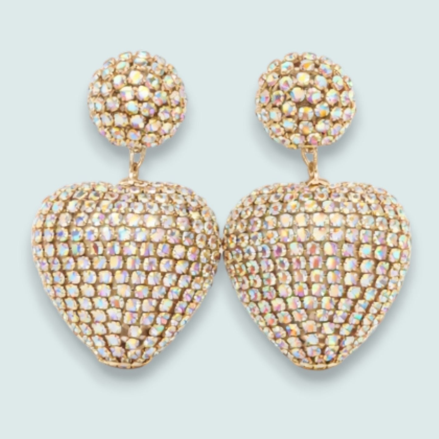 Audrey's - Luminous Heart Crystal Drop Earrings
