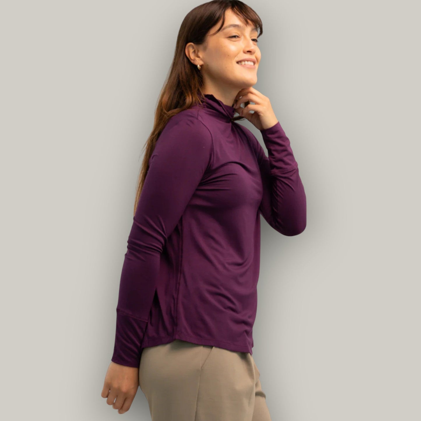 Terrera - Dalya Funnel-Neck Bamboo Long Sleeve Top