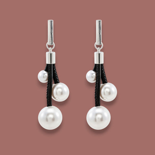 Merx - Triple Pearl Drop Earrings