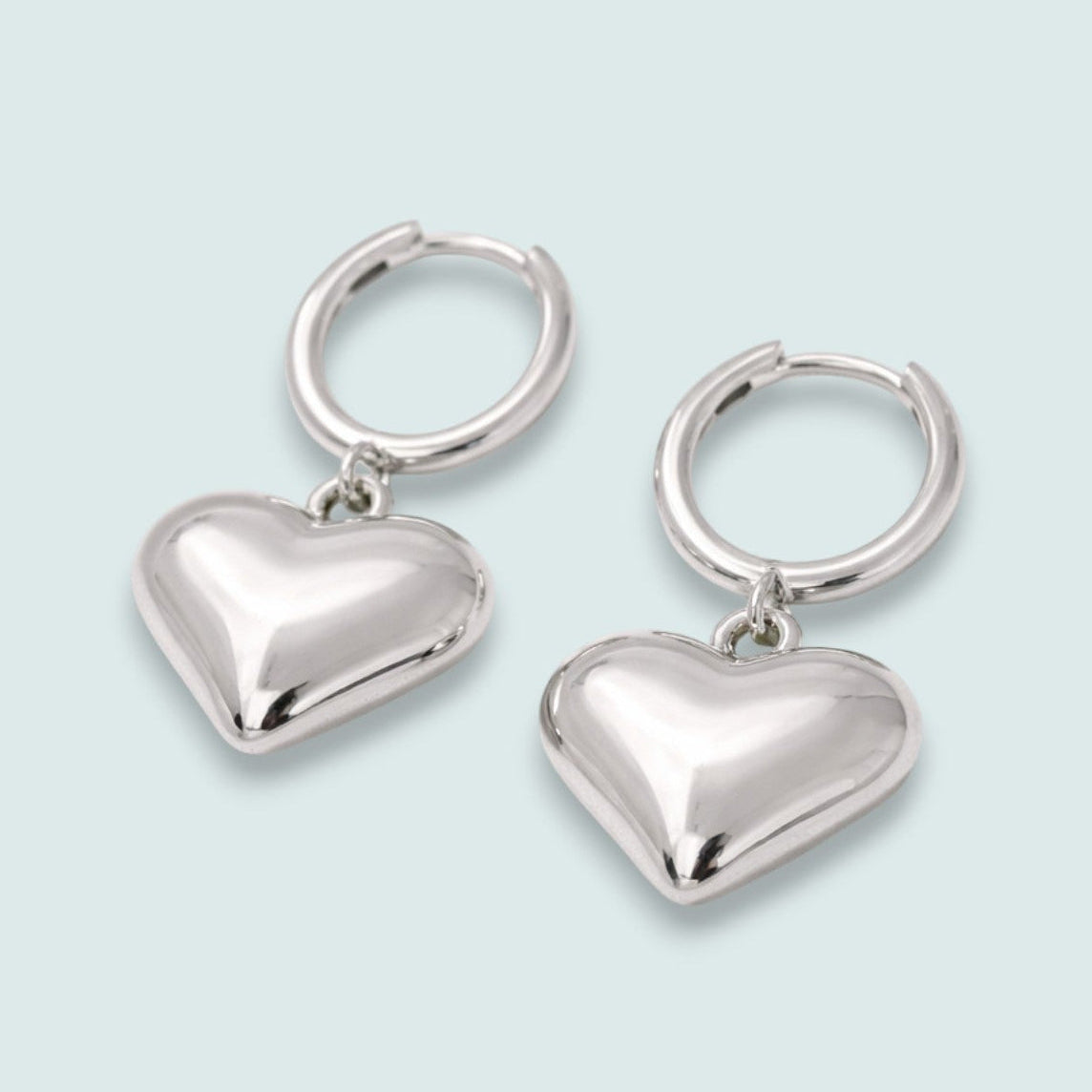Audrey's - Silver Sweetheart Hoop Earrings