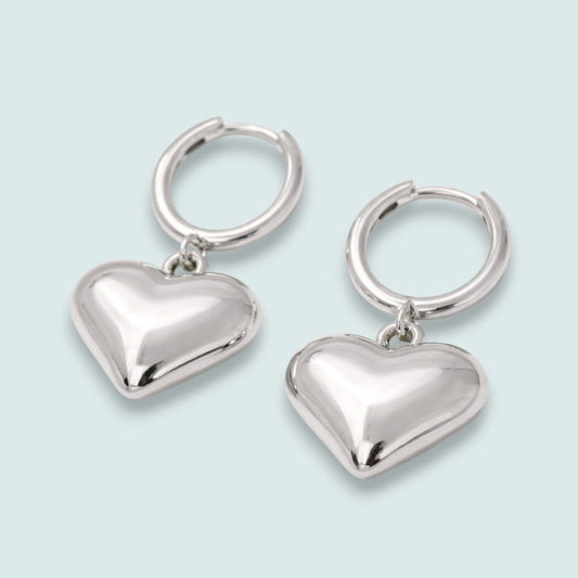 Audrey's - Silver Sweetheart Hoop Earrings