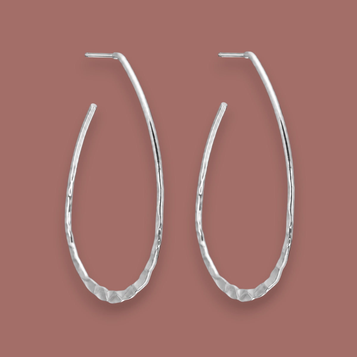 Merx - Hammered Teardrop Hoop Earrings