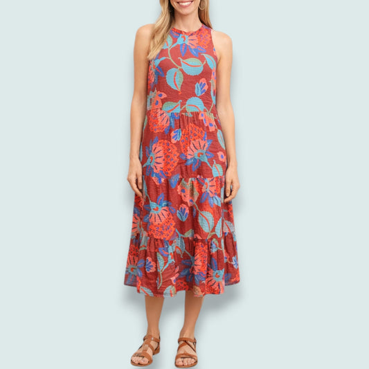 Shannon Passero - Sunset Bloom Tiered Midi Dress