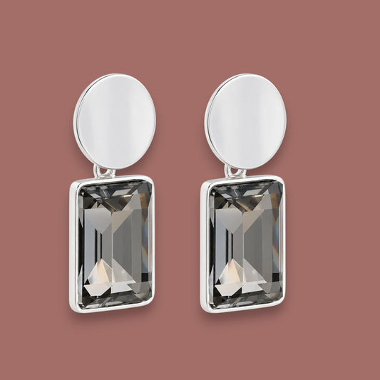 Merx - Faceted Rectangular Stone Drop Earrings