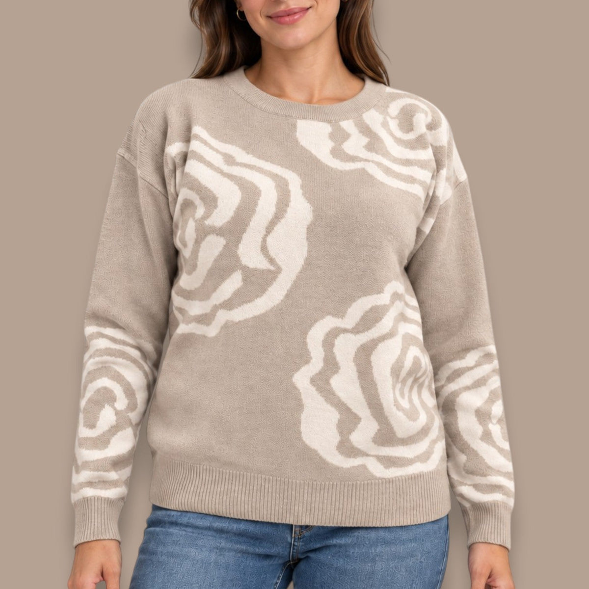 Goa - Oversized Rose Knit Sweater