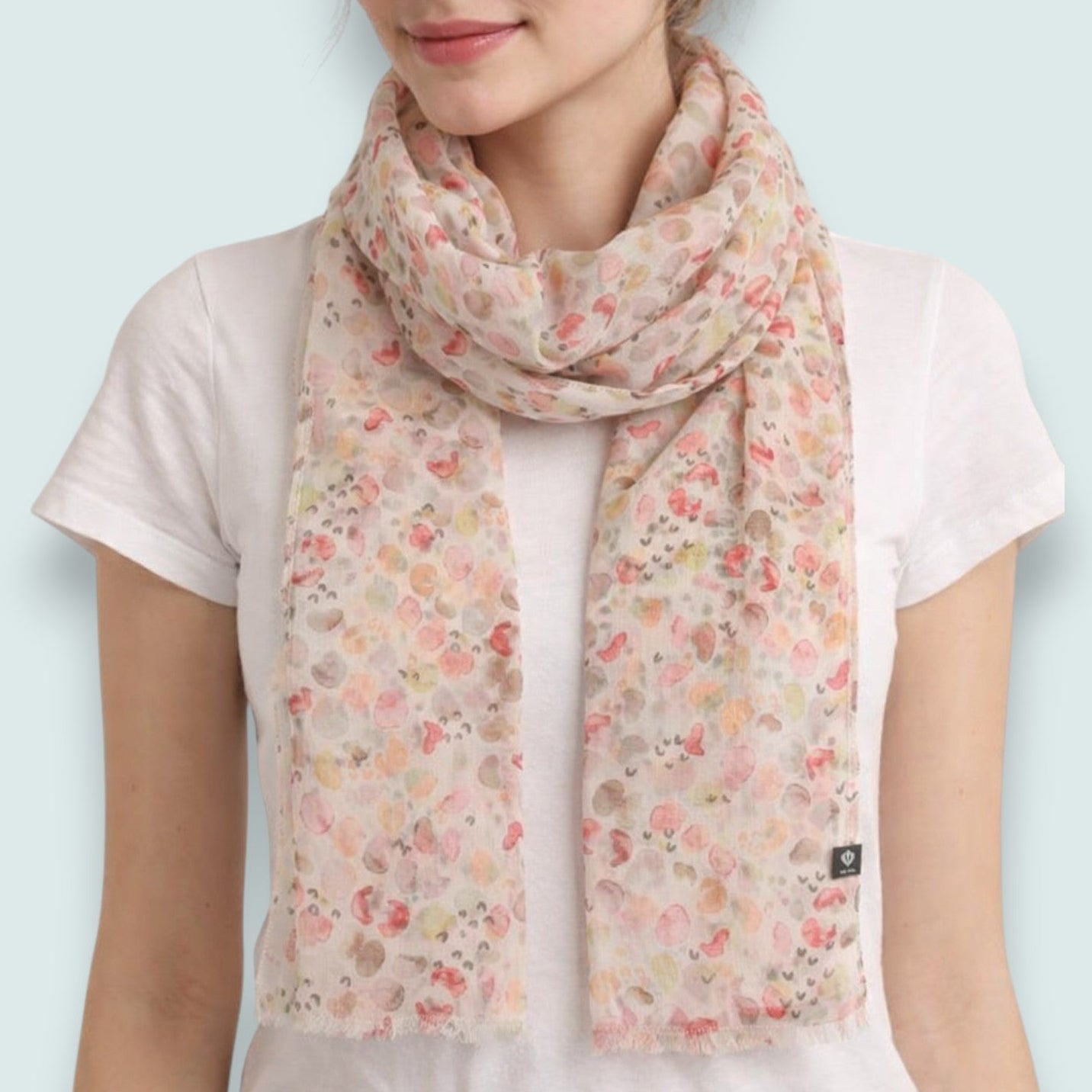 Fraas - Water-Colour Dot Print Lightweight Scarf