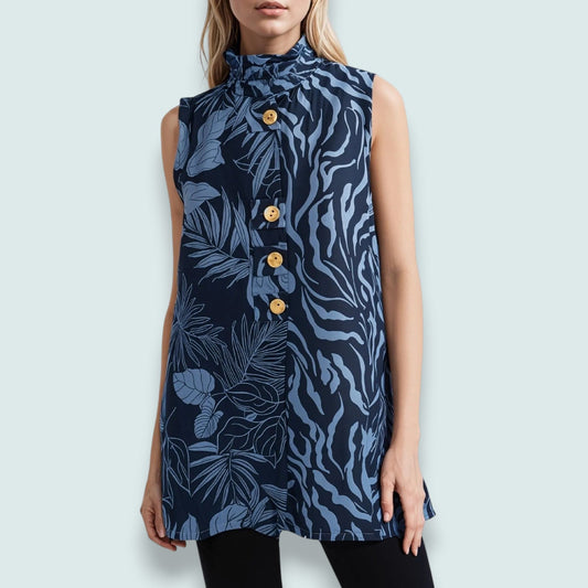 Minkas - Midnight Botanical Contrast Tunic