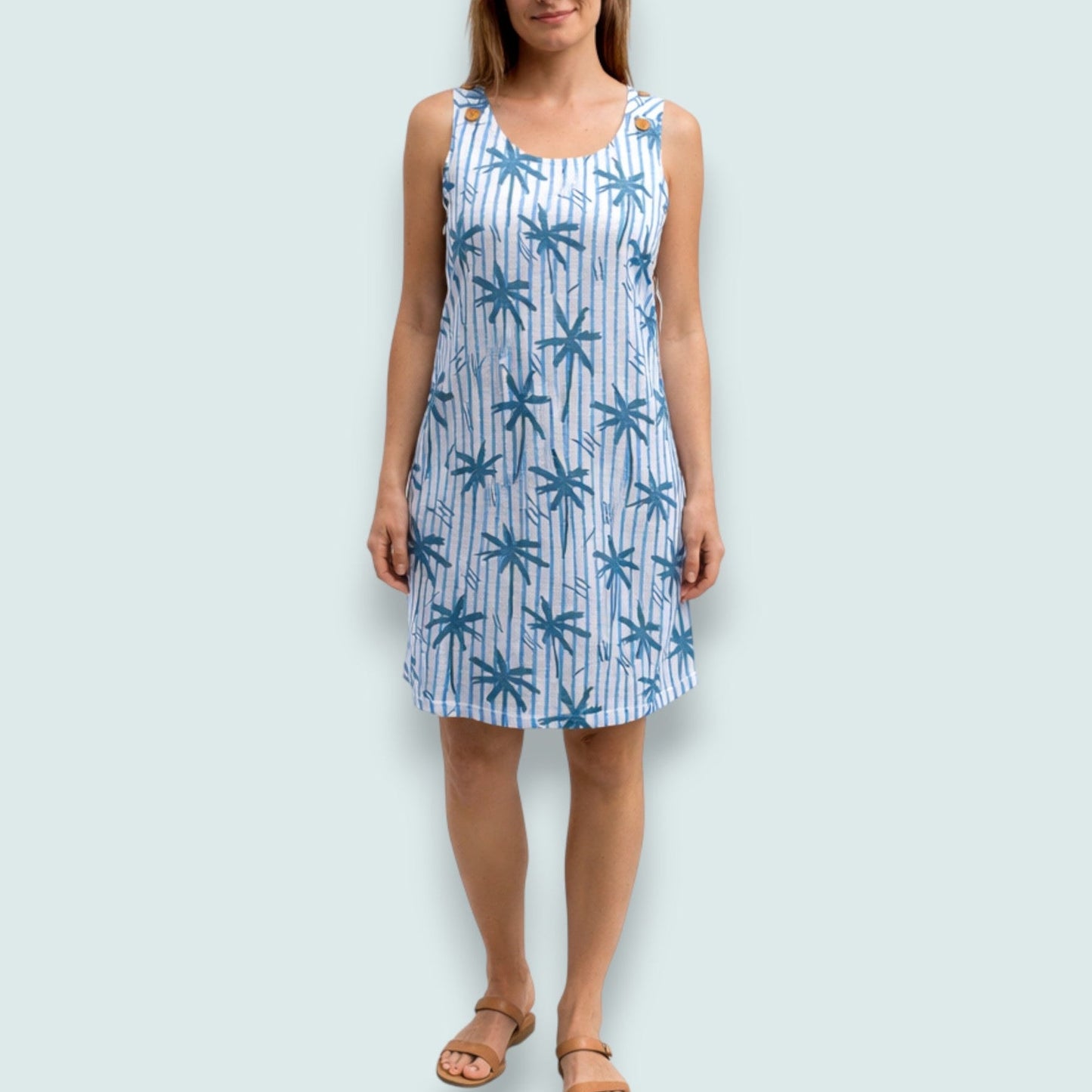 Tango Mango - Palm Stripe Shift Dress