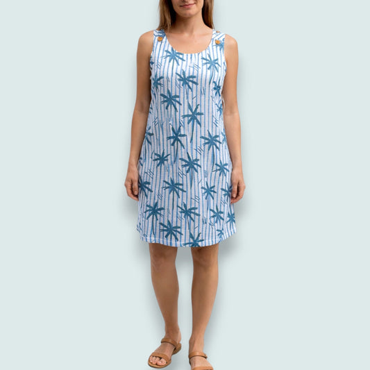 Tango Mango - Palm Stripe Shift Dress