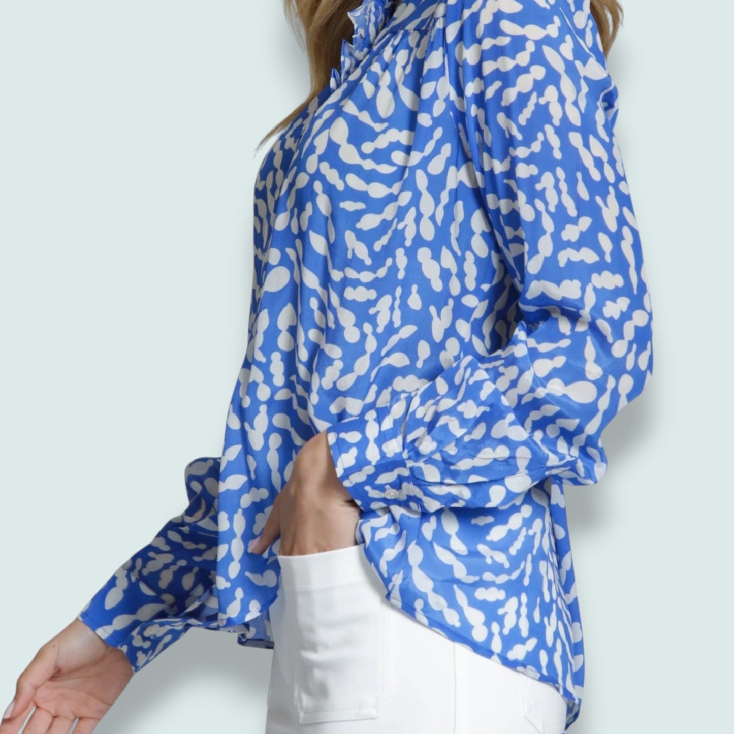 APNY - Ruffle Half Placket Blouse
