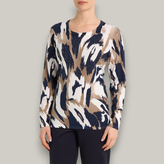 Moffi - Abstract Print Sparkle Top