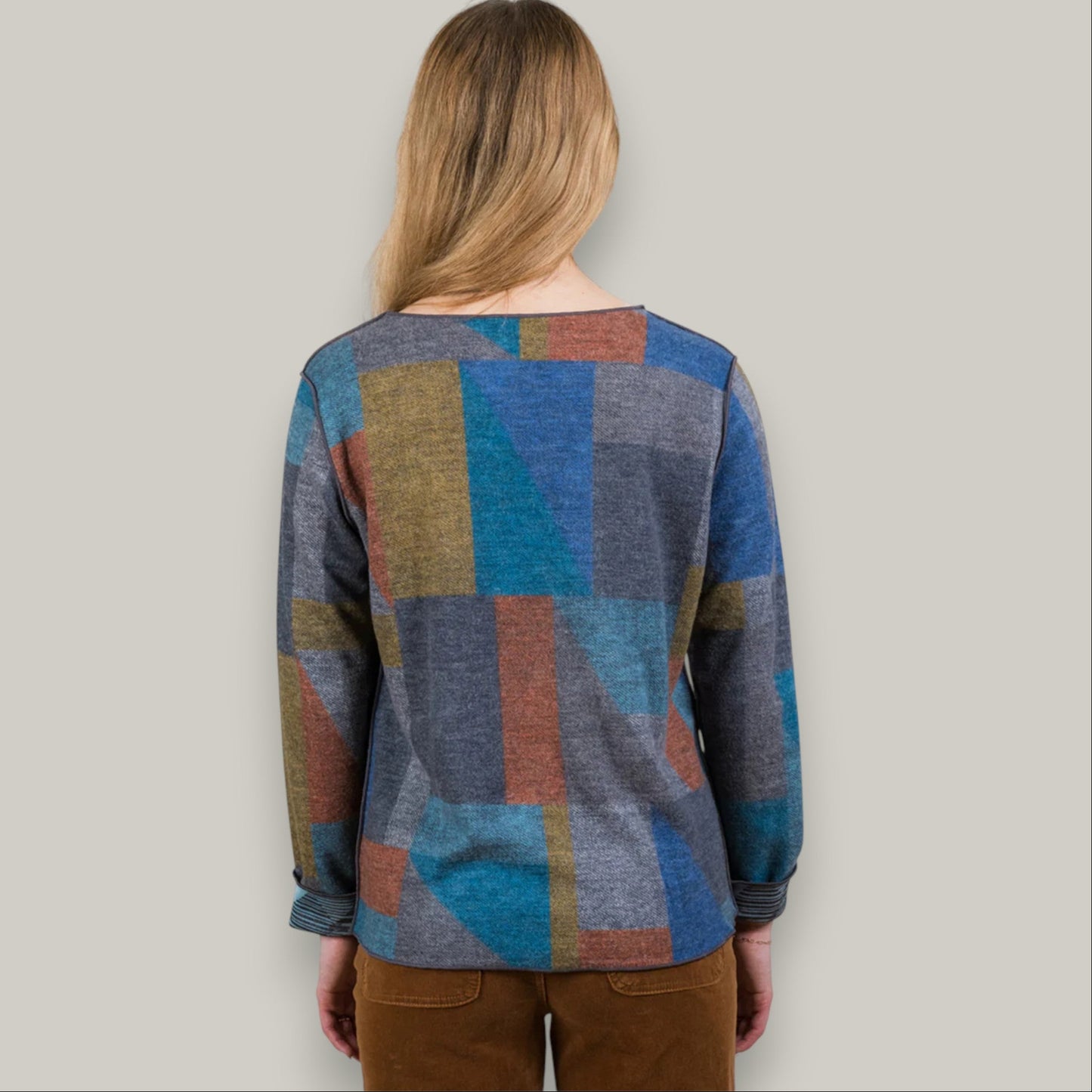 Trisha Tyler - Reversible Patchwork Print Crew Neck Top