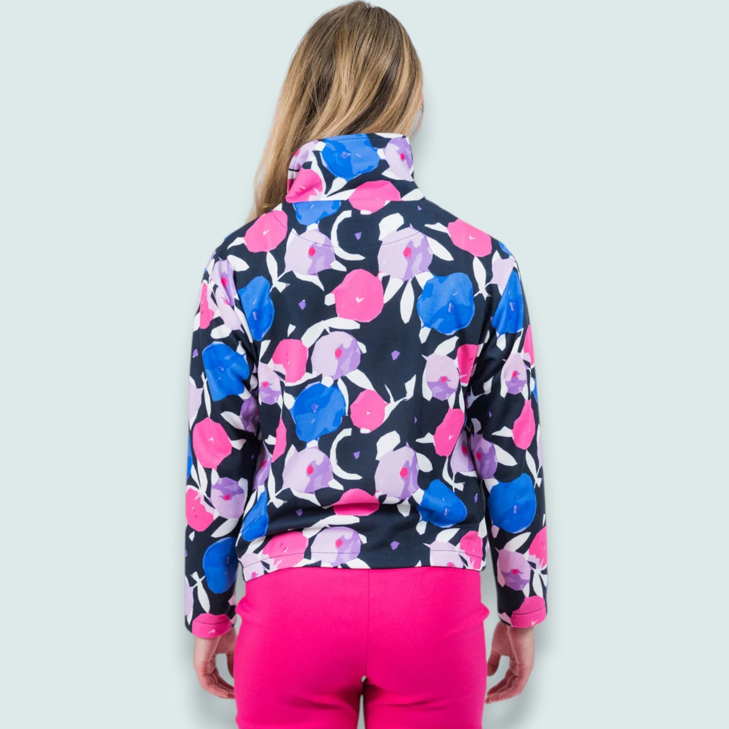 Trisha Tyler -  Floral Zip-Up French Terry Jacket