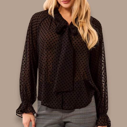 Tribal - Polka-Dot Blouse With Tie