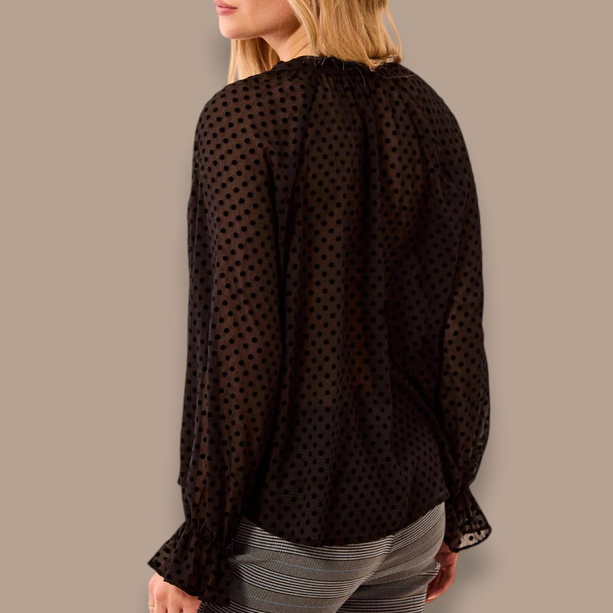 Tribal - Polka-Dot Blouse With Tie