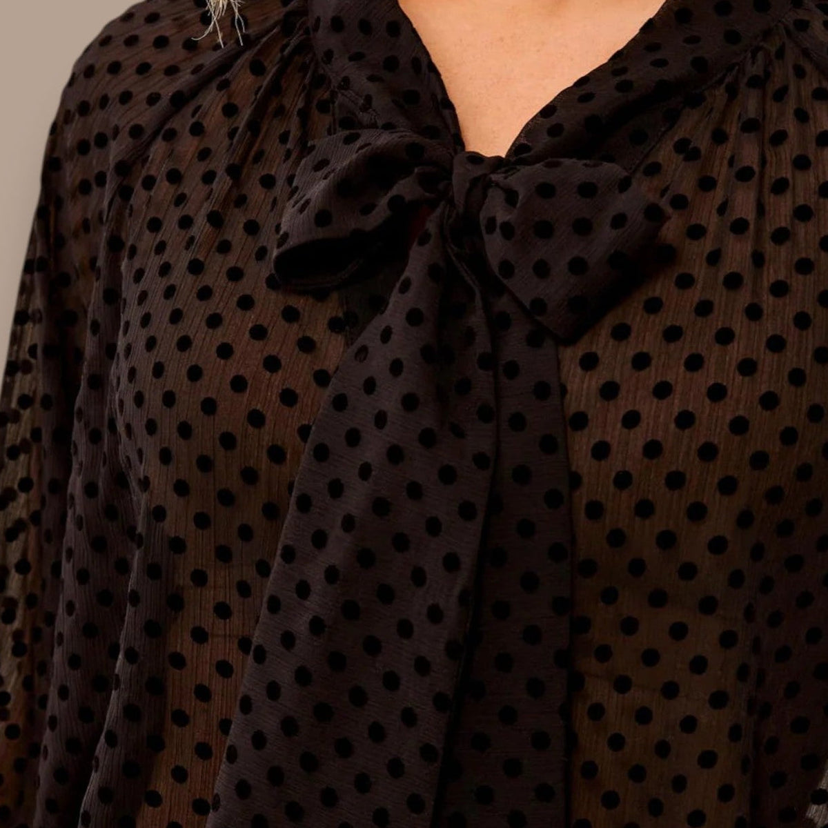 Tribal - Polka-Dot Blouse With Tie