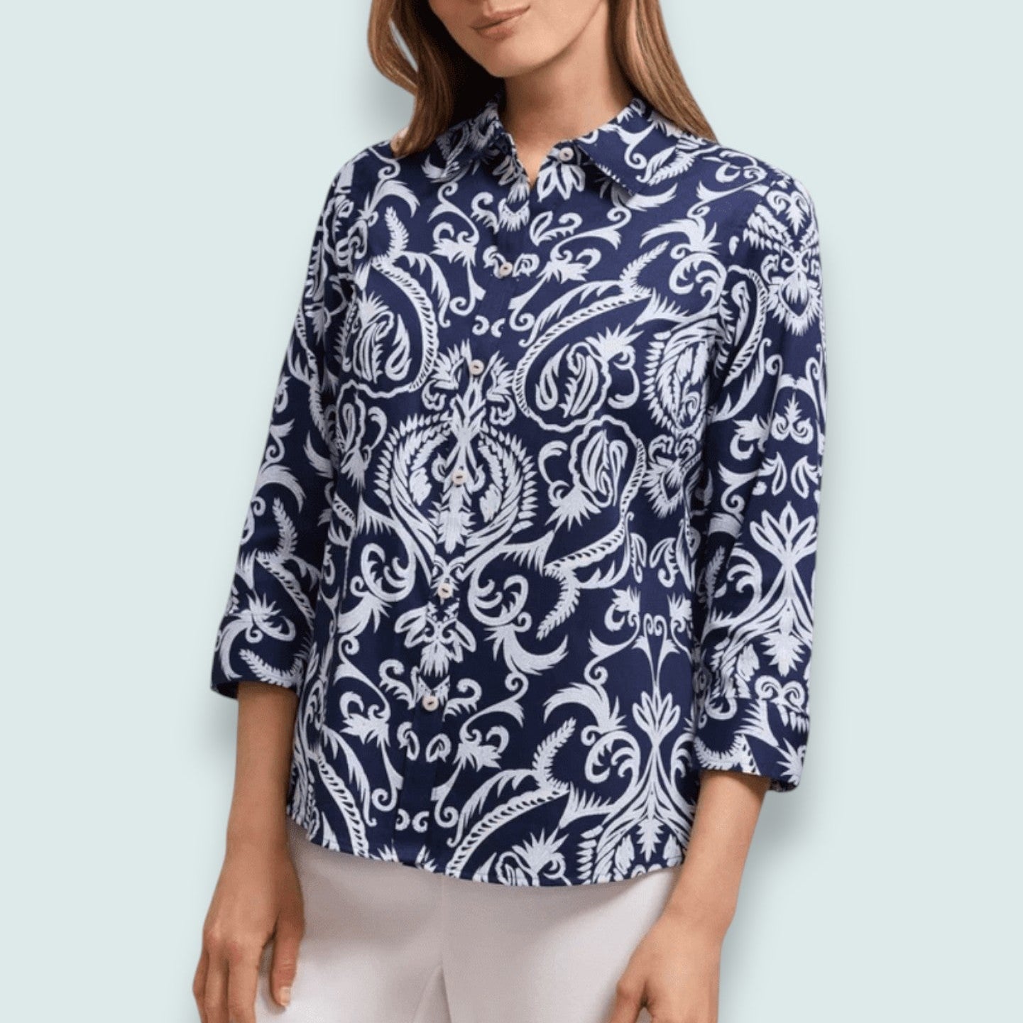 Foxcroft - Hampton 3/4 Sleeve Blouse