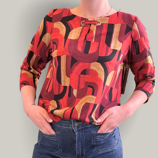 Lasania - 3/4 Sleeve Patterned Top