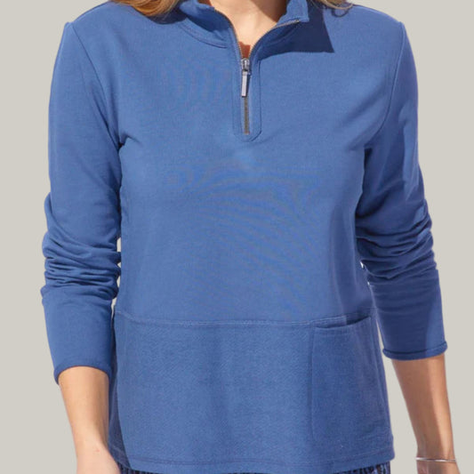 Escape - Ocean Front Terry Cozy Quarter Zip Sweater