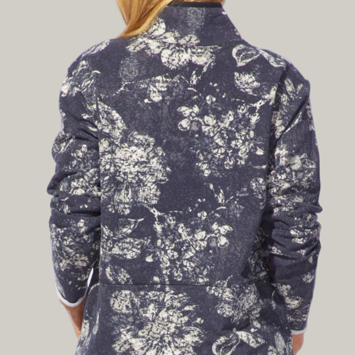 Escape - Quarter Zip Abstract Print Pullover Sweater