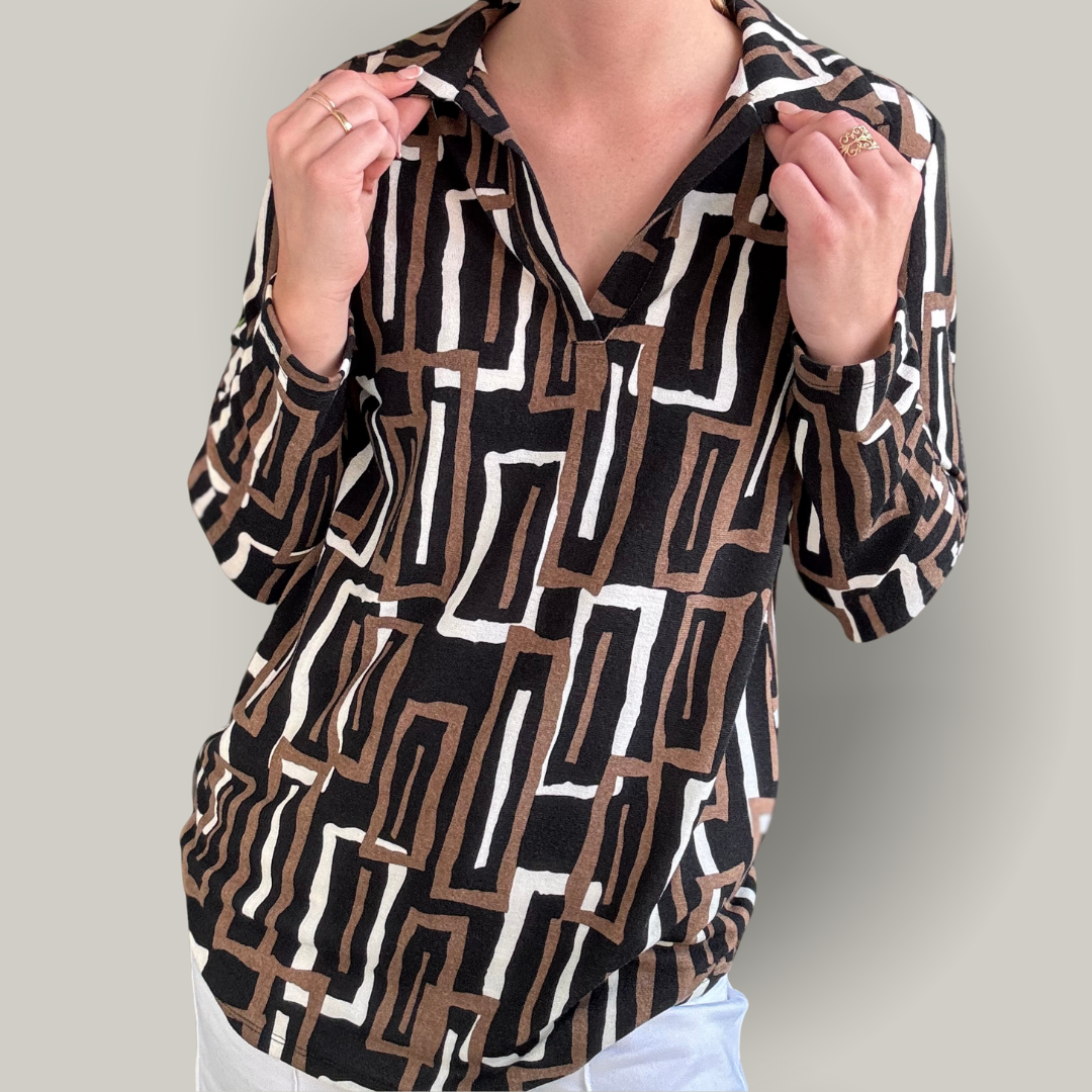 DeVia - Geometric Patterned Top