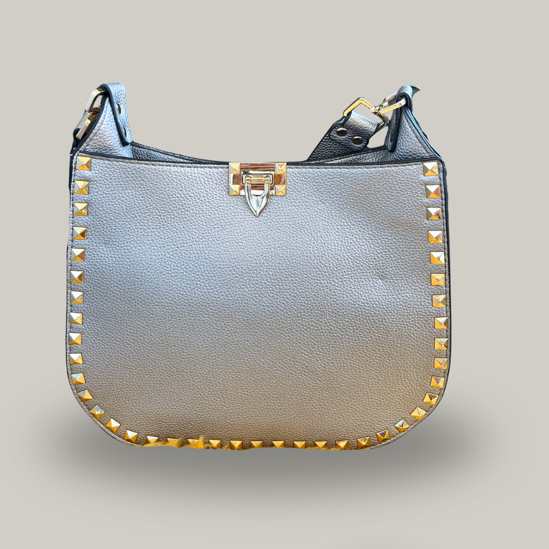 Inzi - Studded Leather Crossbody Bag