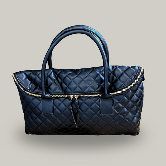 Inzi - Quilted Faux Leather Handbag