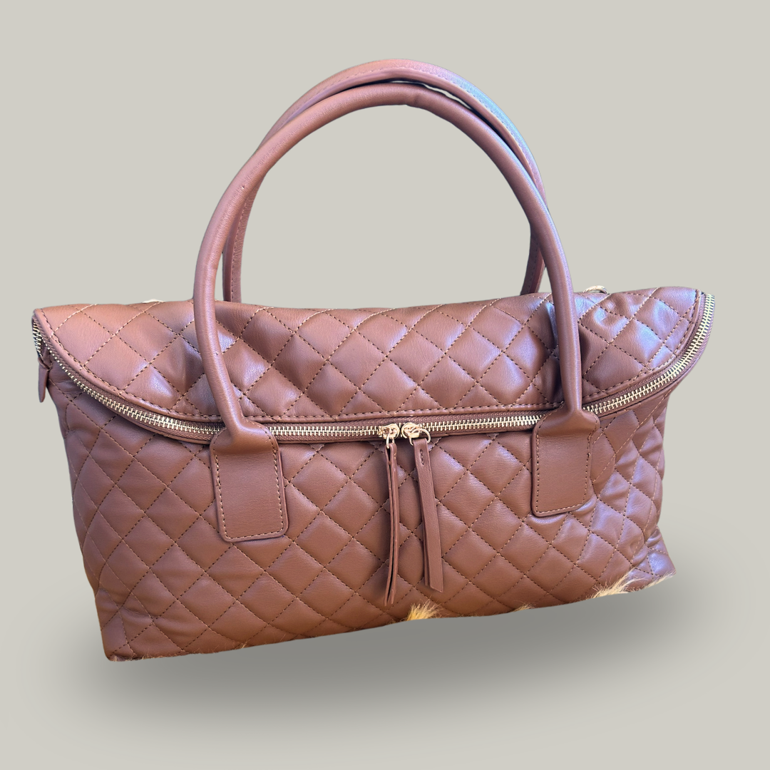 Inzi - Quilted Faux Leather Handbag