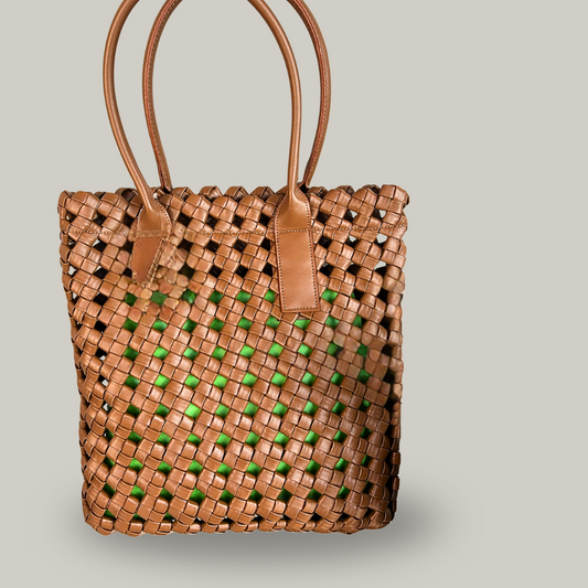Inzi - Knotted Faux Leather Tote Bag